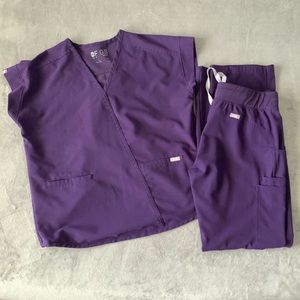 Figs Scrub Set - Purple Taza Sml + Kade Tall S/T